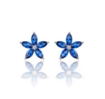 ブルーサファイア フラワーピアス – アクセサリーショップVAREL